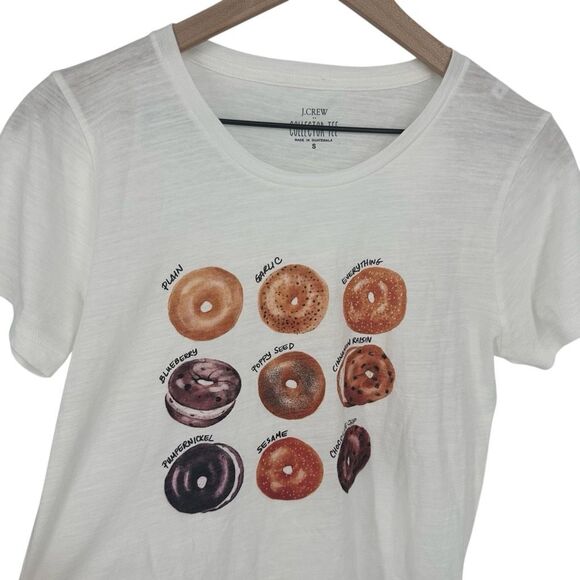 J.Crew Factory Graphic Bagel T-Shirt Tee Small White Collector Tee Novelty - Picture 3 of 11